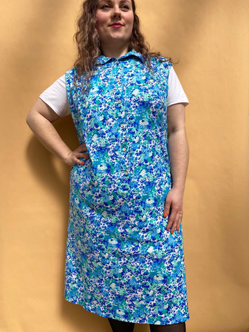 UK16/18 Sleeveless flower dress 80's