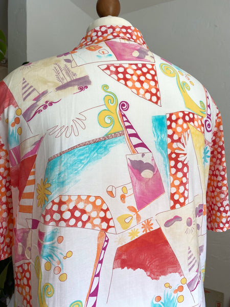 UK18/20 Crazy pattern blouse 90's