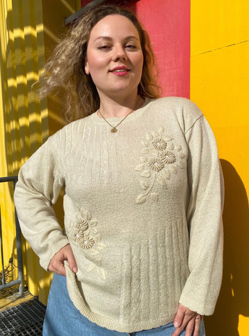 UK18 Sparkling embroidered jumper