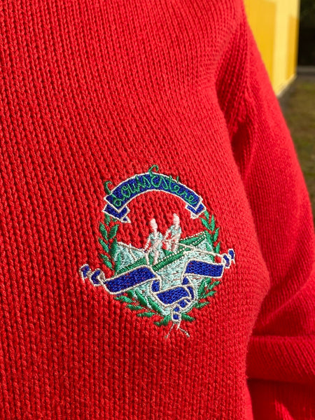 EU44 Baumwollpullover mit gesticktem Logo