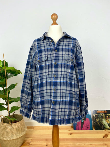 UK14 Lined flannel shirt "Wild ocean"