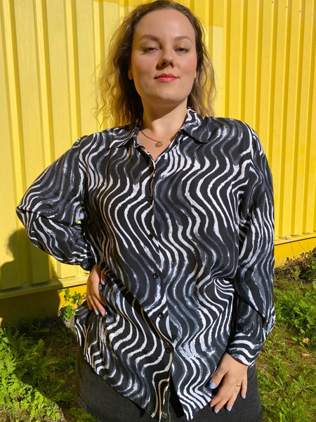 UK20/22 Abstract blouse 90's