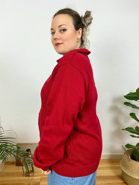 UK18/20 Red cotton jumper by "Chaps"