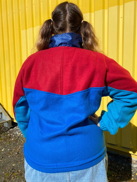 UK16/18 Colour block fleece jumper