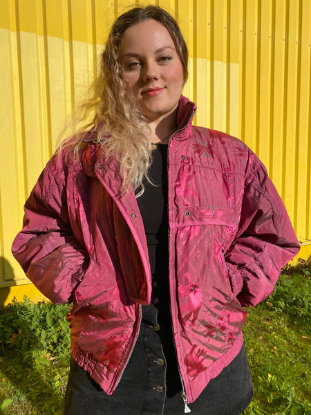 UK18 Pink ski jacket 80's