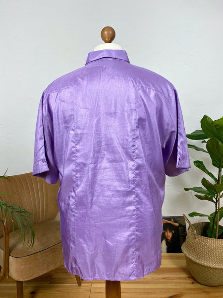 UK24 Purple blouse 80's