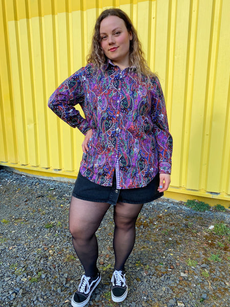 UK18 Colourful paisley blouse