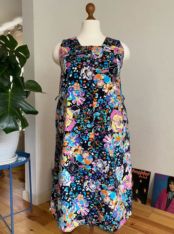 UK20 Cotton dress with pockets 80's