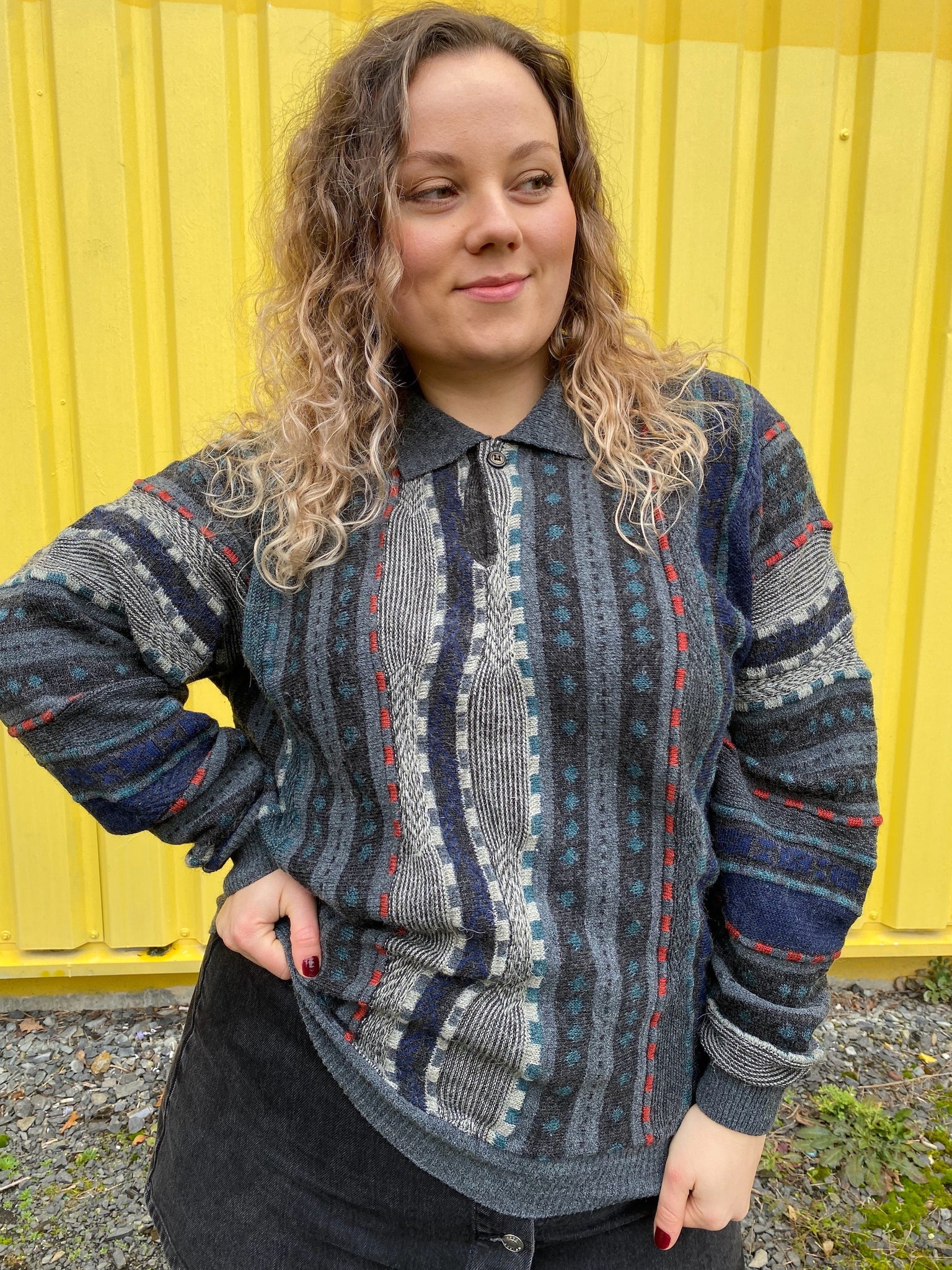 UK18 Coogi style jumper with collar