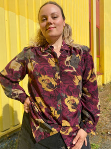 UK18 Abstract blouse 80's