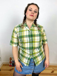 UK18/20 Chequered blouse 90s