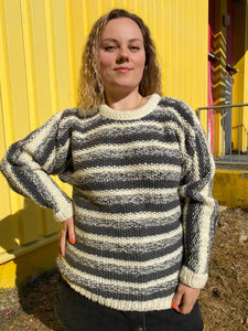 UK18 Hand knit jumper with stripes