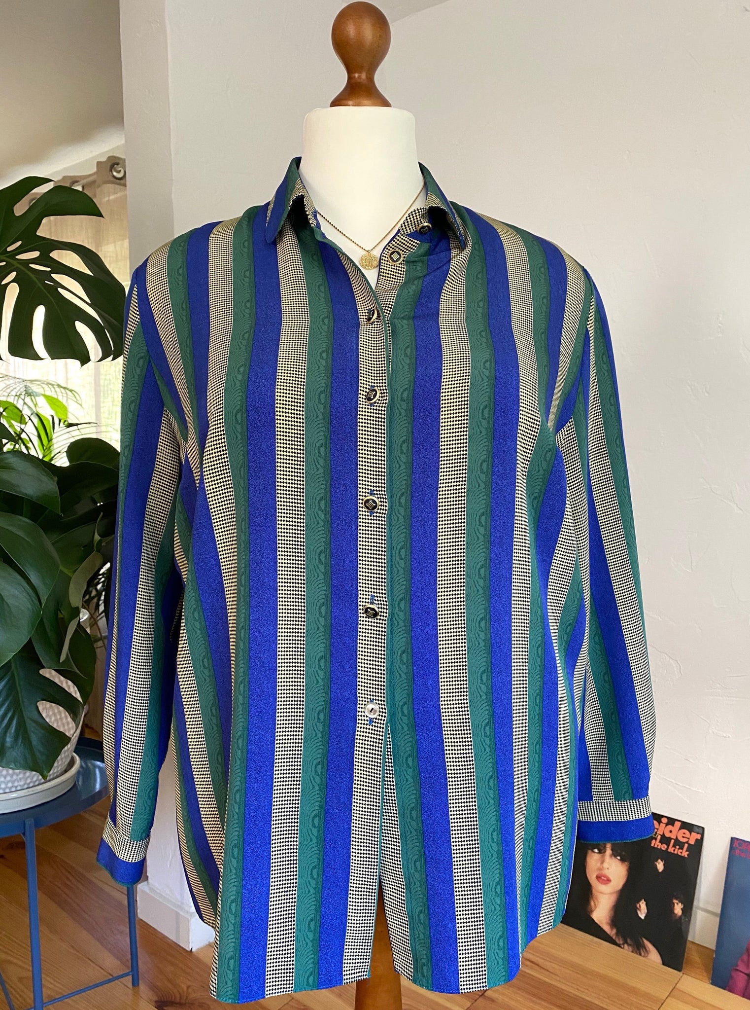 UK22 Striped blouse 90's