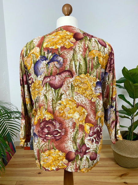 UK18/20 Crazy pattern blouse 80's