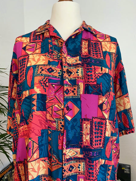 UK14 Colourful blouse 90's
