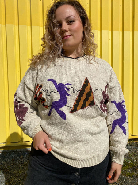 UK16/18 Abstract jumper 80's